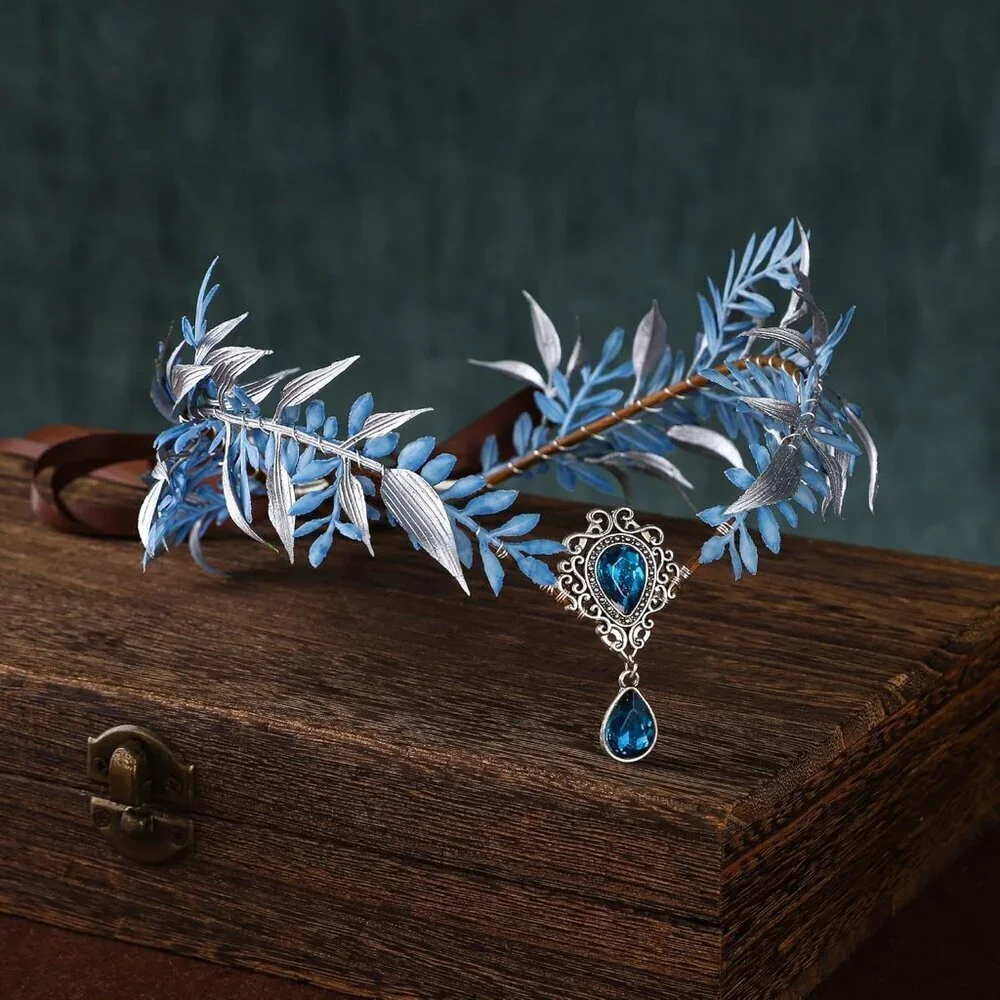 Woodland Elf Floral Crown Headband Women's Fairy Fantasy Halloween Cosplay